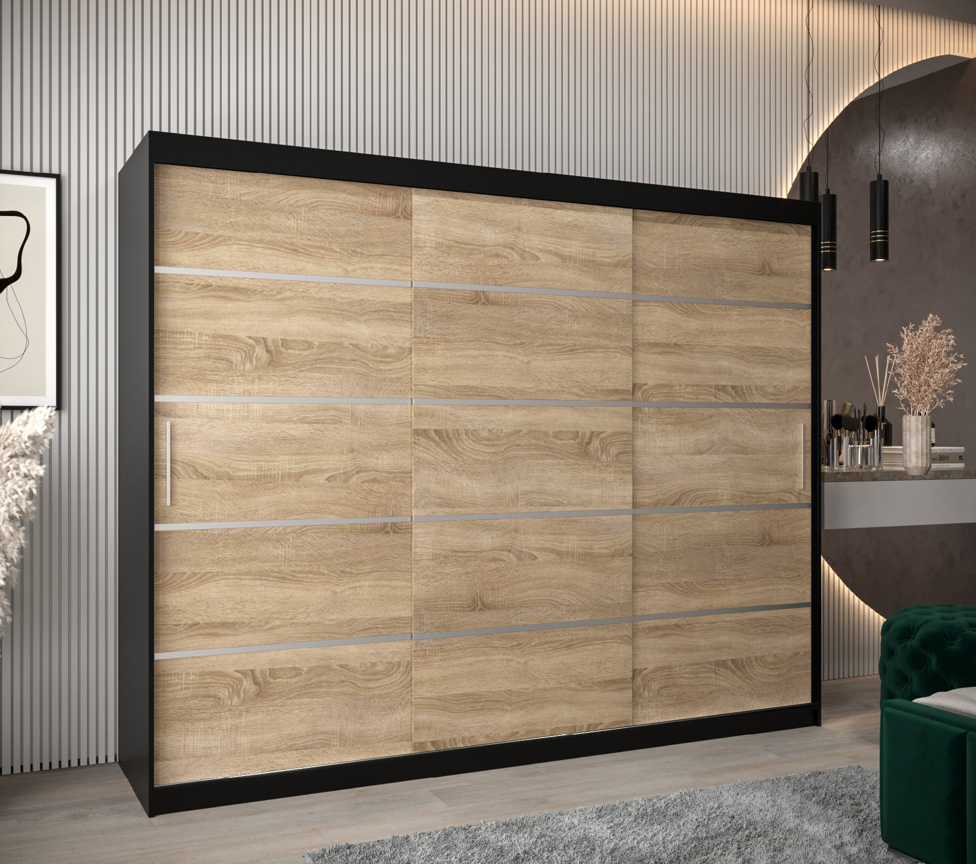 Šatní skříň Abi V1 Barva korpusu: Černá