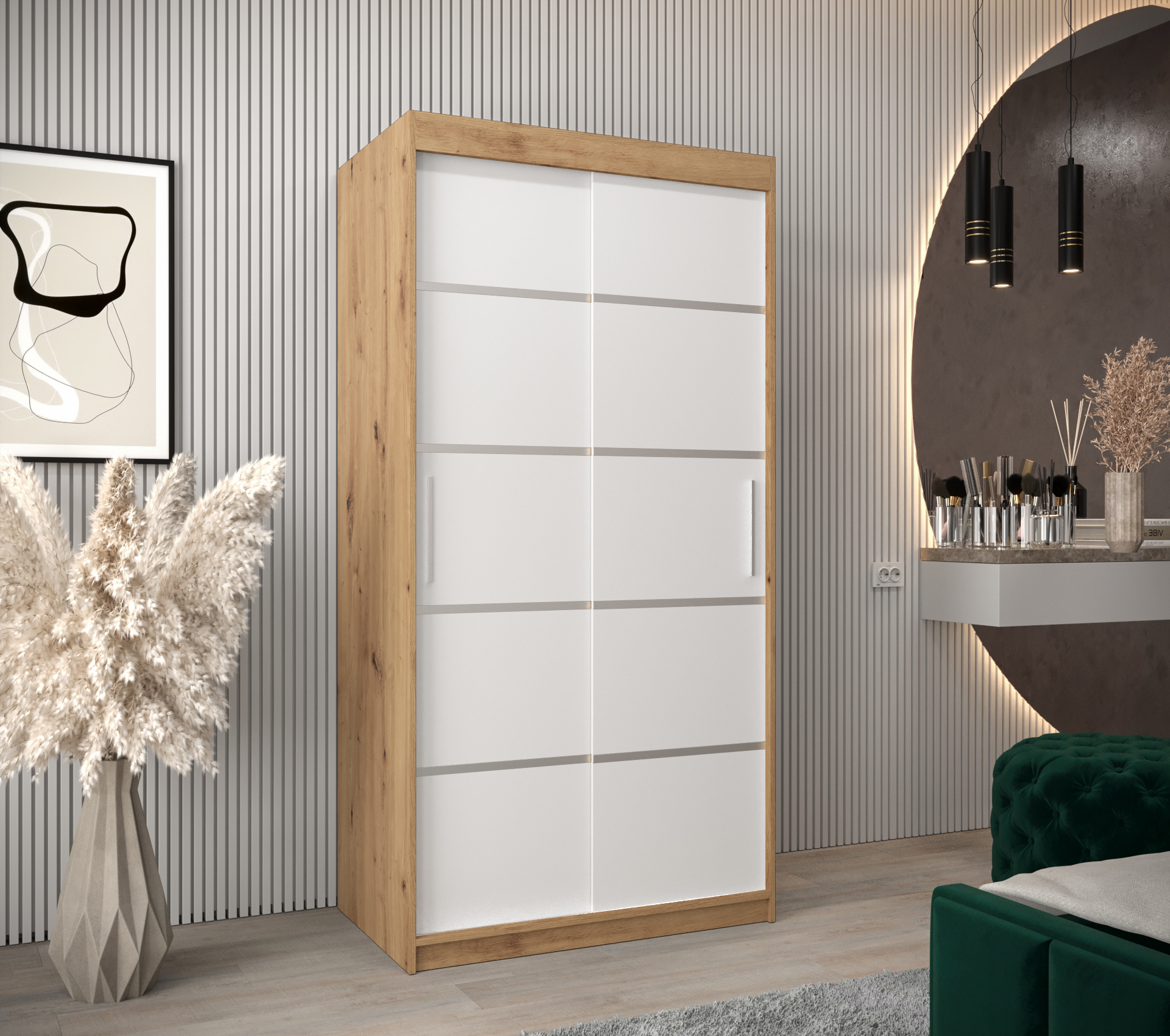 Šatní skříň Abi V1 Barva korpusu: Dub - Artisan