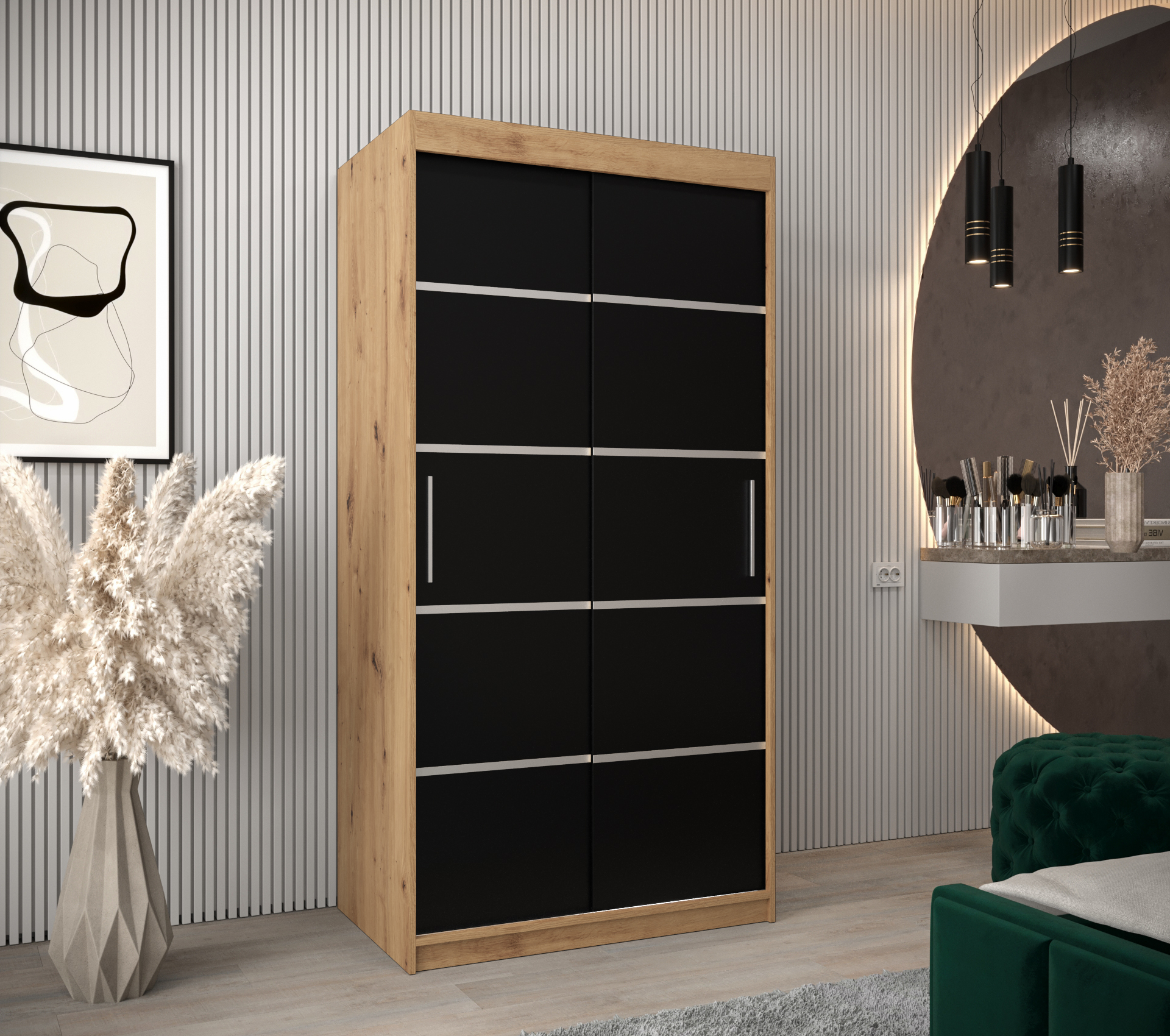 Šatní skříň Abi V1 Barva korpusu: Dub - Artisan