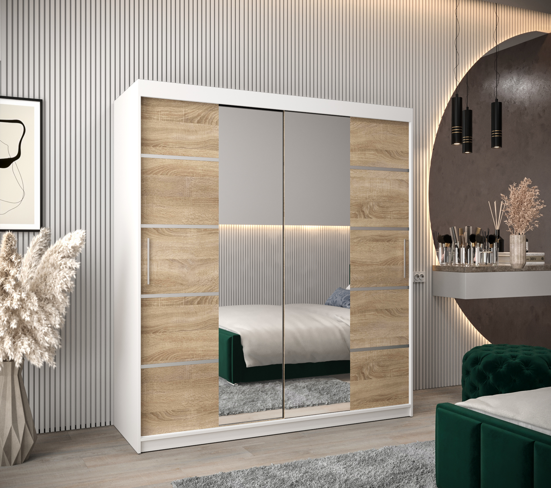 Šatní skříň Abi V4 Barva korpusu: Bílá