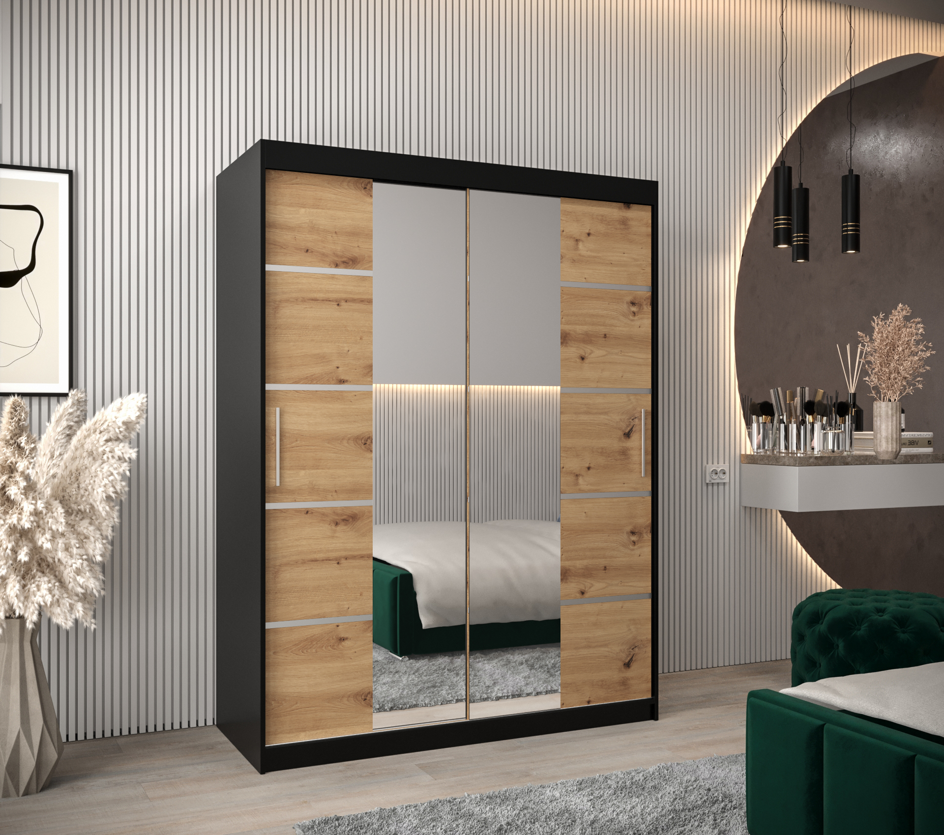 Šatní skříň Abi V4 Barva korpusu: Černá