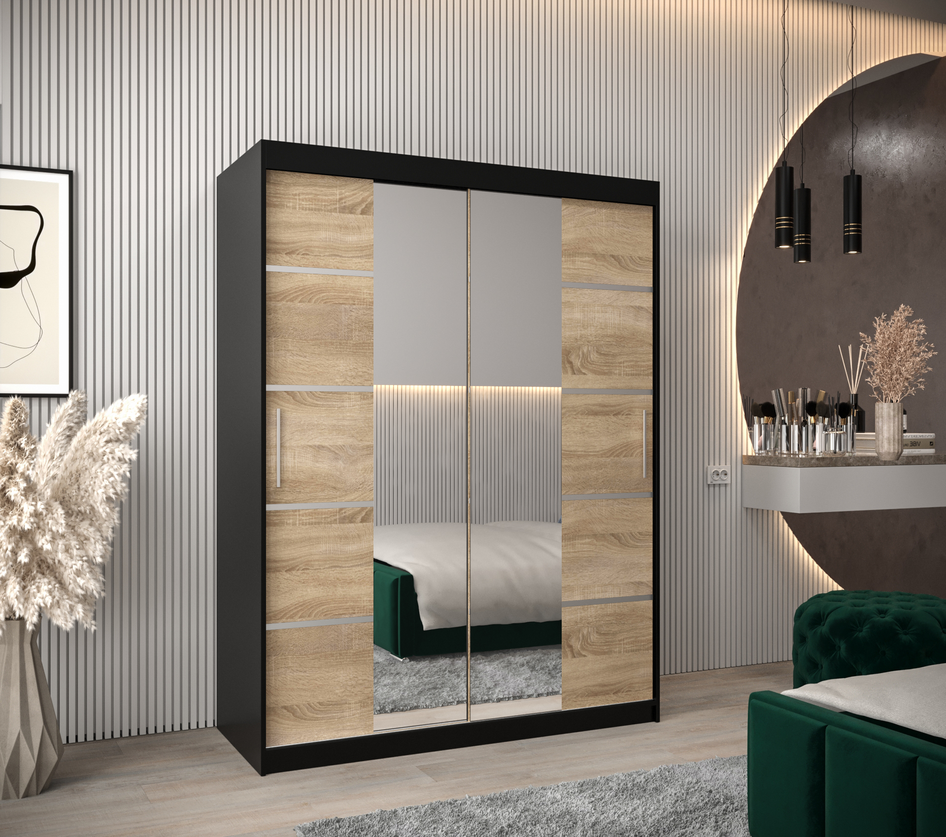 Šatní skříň Abi V4 Barva korpusu: Černá