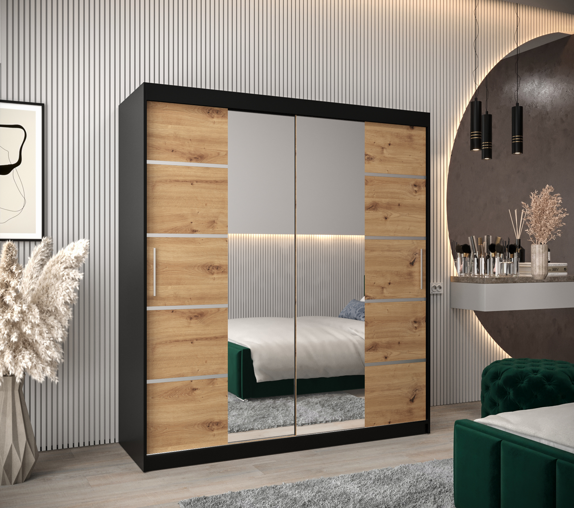 Šatní skříň Abi V4 Barva korpusu: Černá