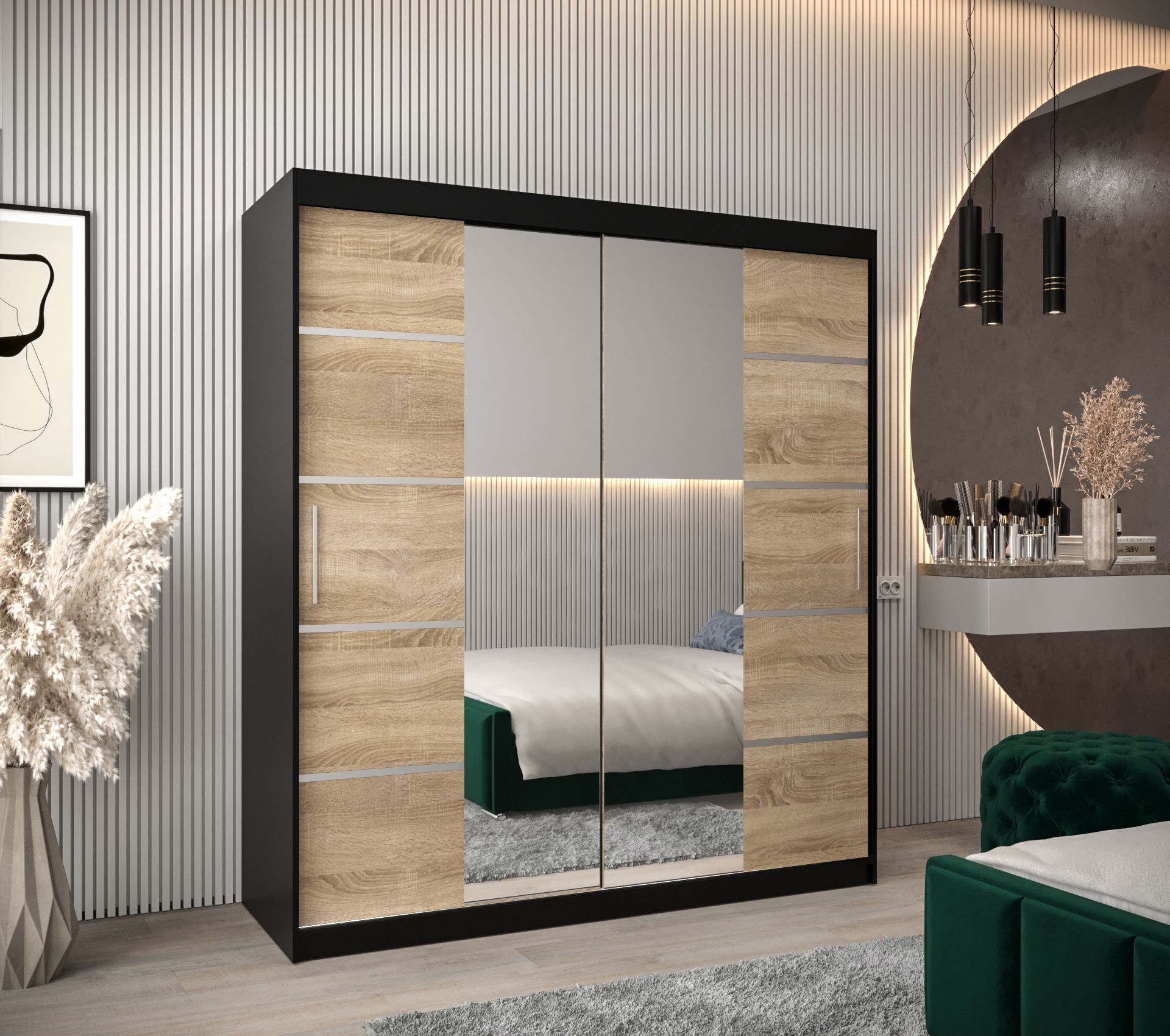 Šatní skříň Abi V4 Barva korpusu: Černá