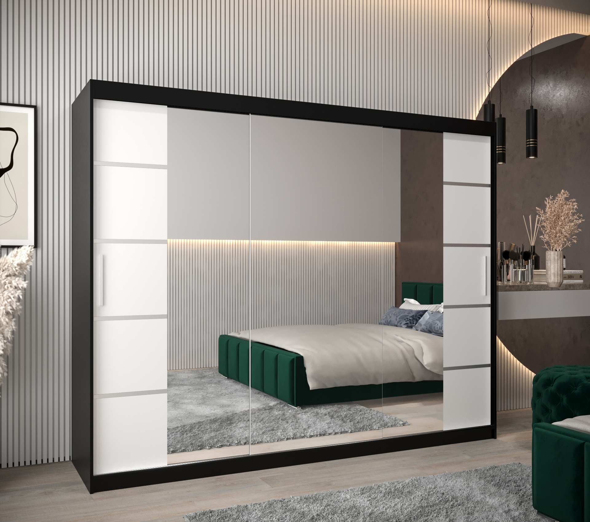 Šatní skříň Abi V4 Barva korpusu: Černá