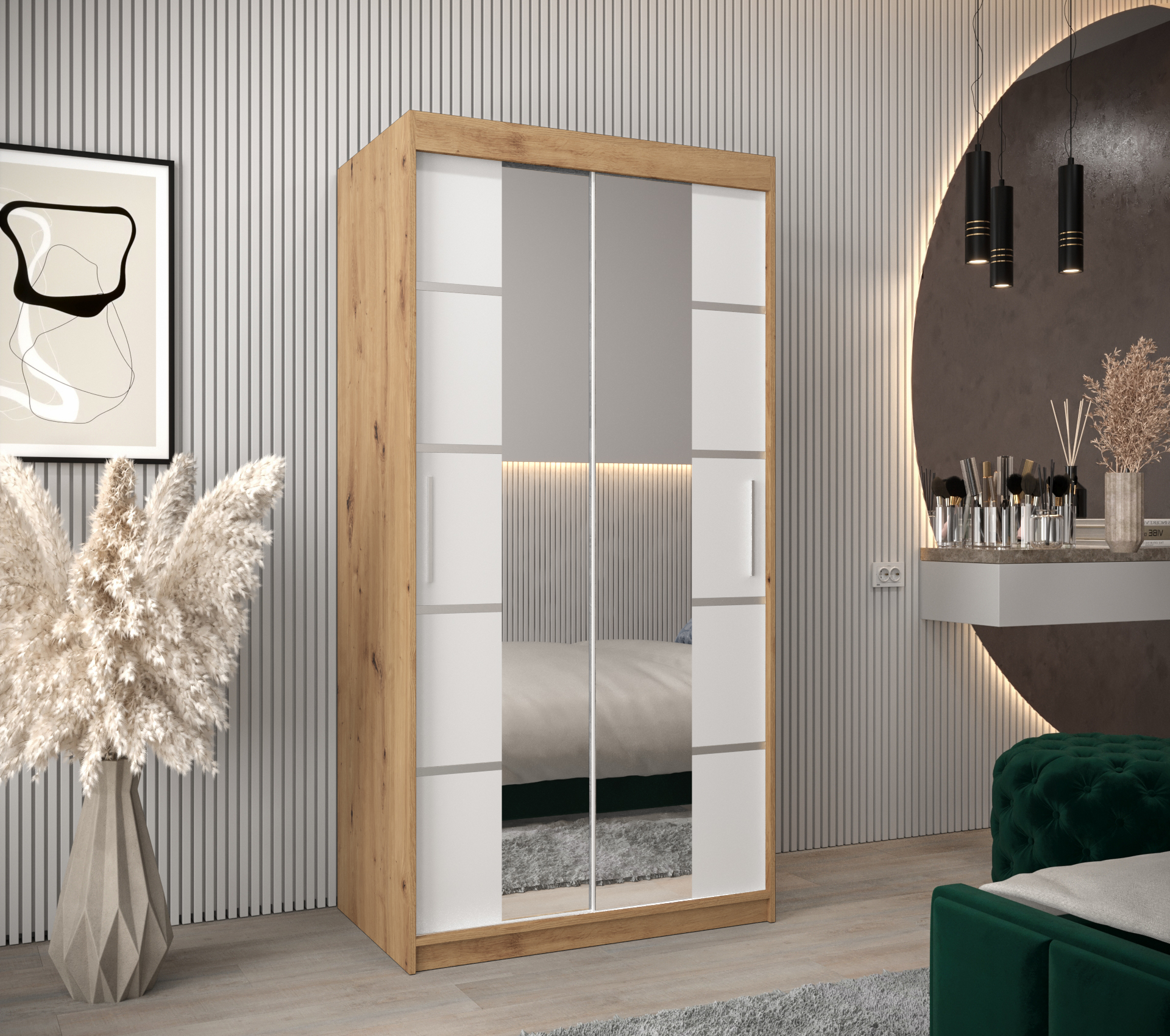 Šatní skříň Abi V4 Barva korpusu: Dub - Artisan