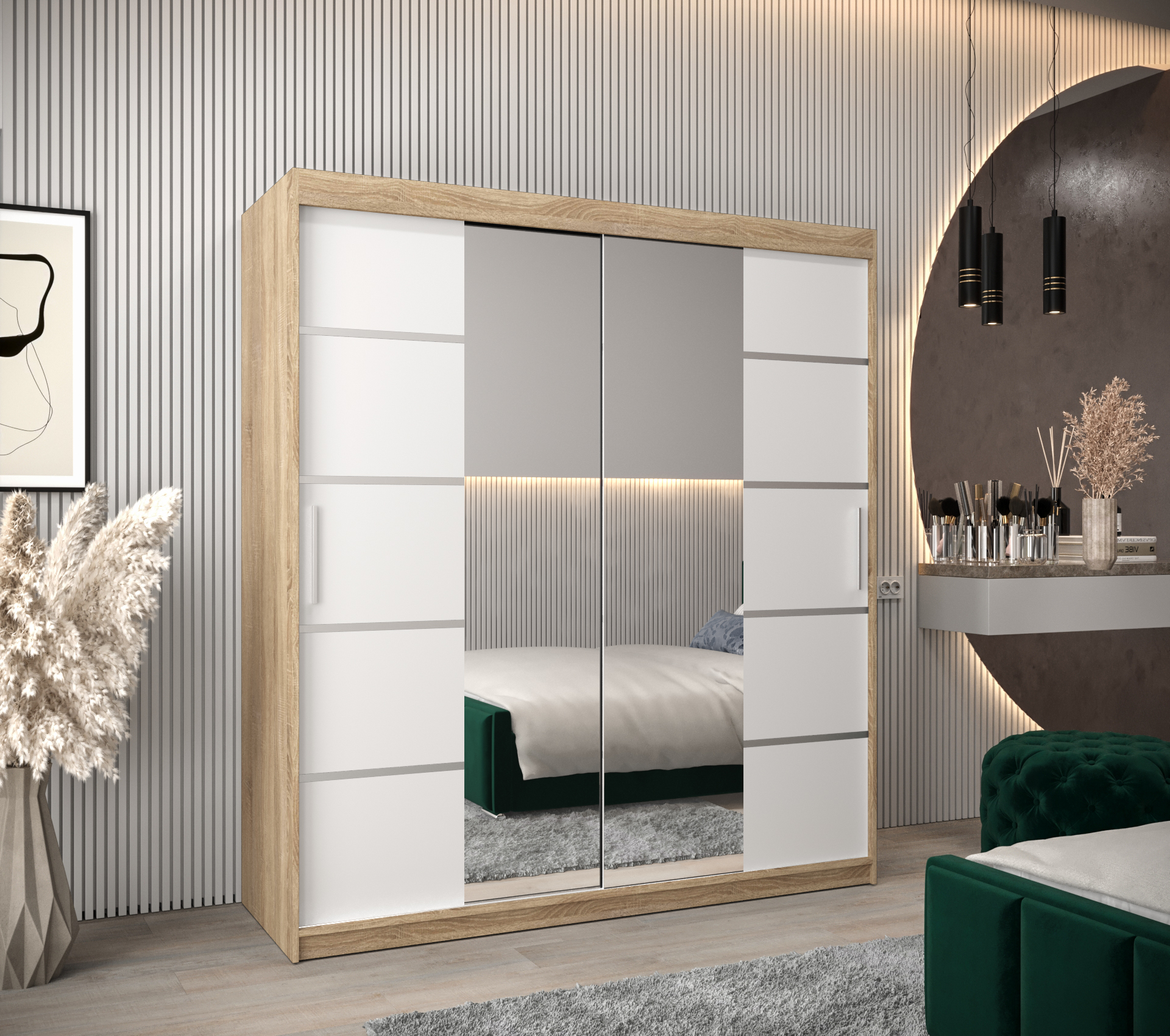 Šatní skříň Abi V4 Barva korpusu: Dub - sonoma