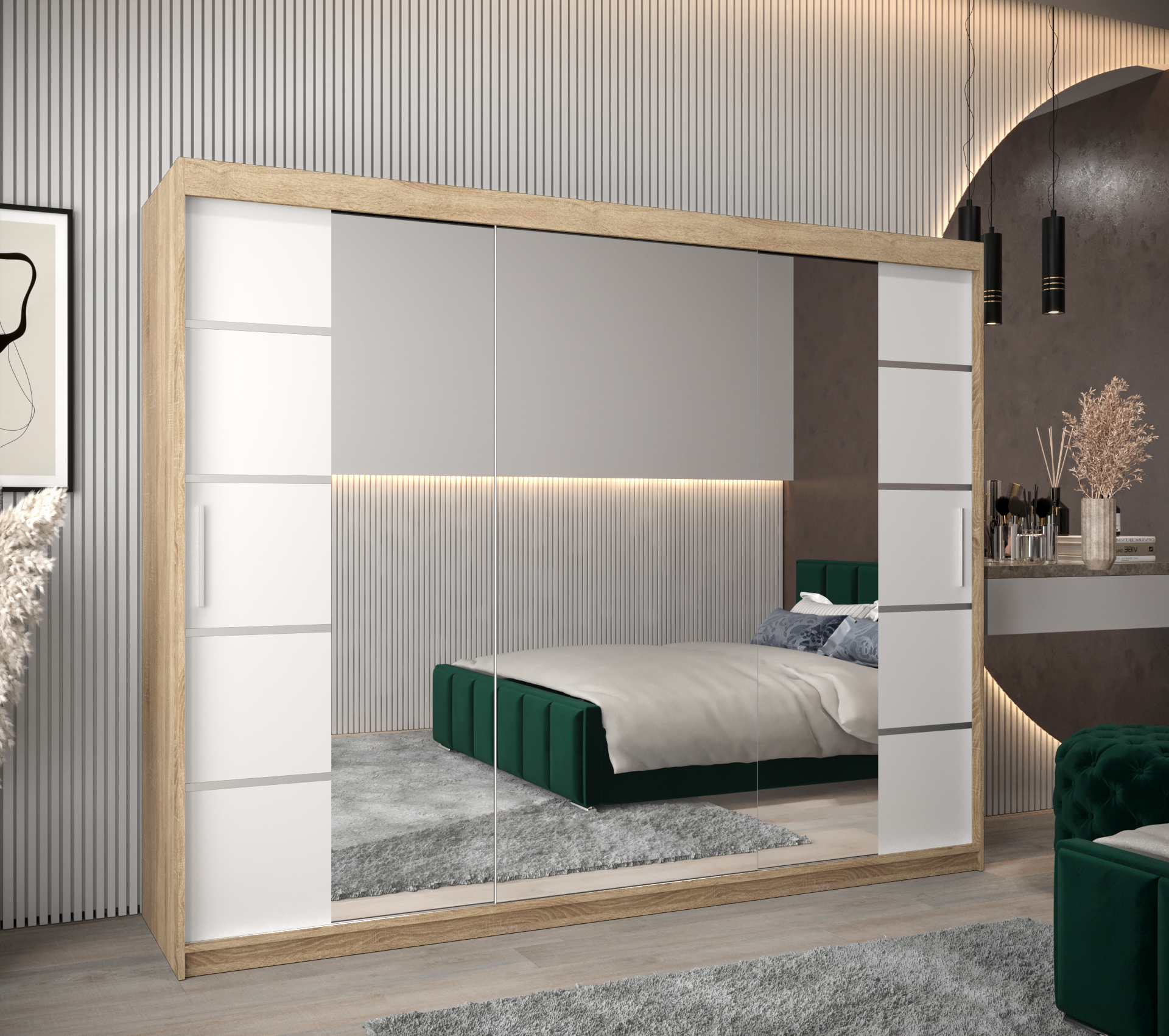 Šatní skříň Abi V4 Barva korpusu: Dub - sonoma