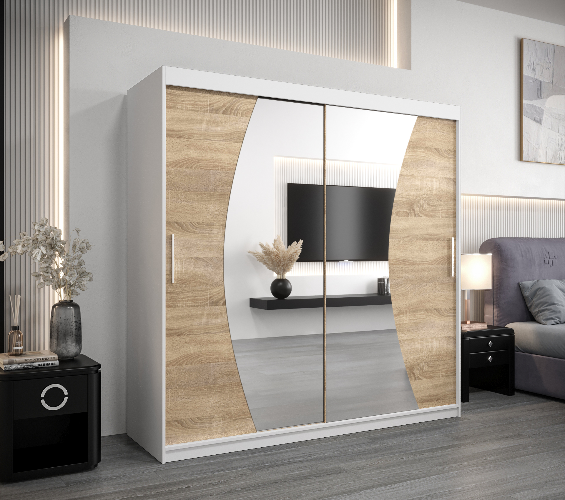 Šatní skříň Abi W0 Barva korpusu: Bílá