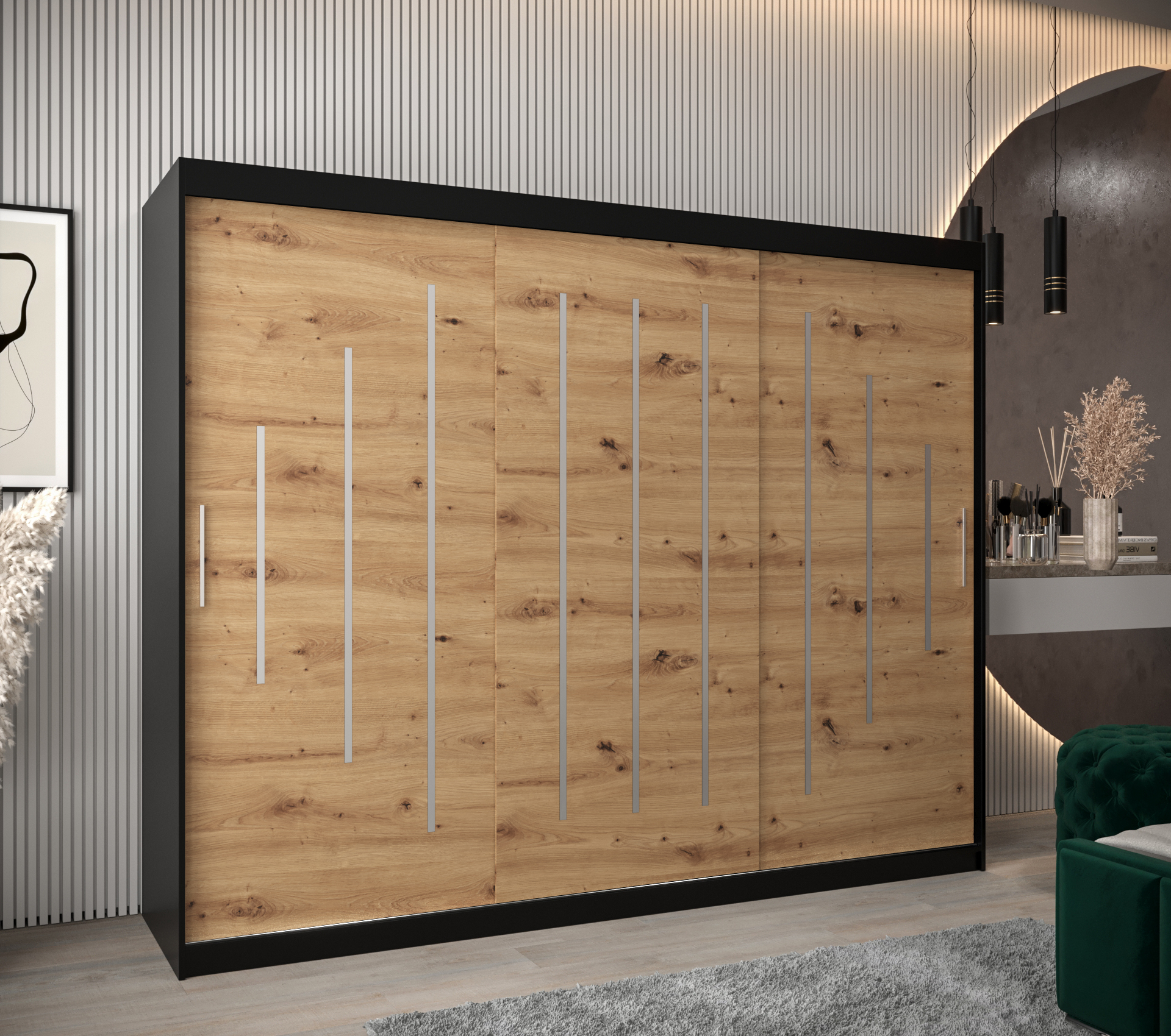 Šatní skříň Abi Y0 Barva korpusu: Černá