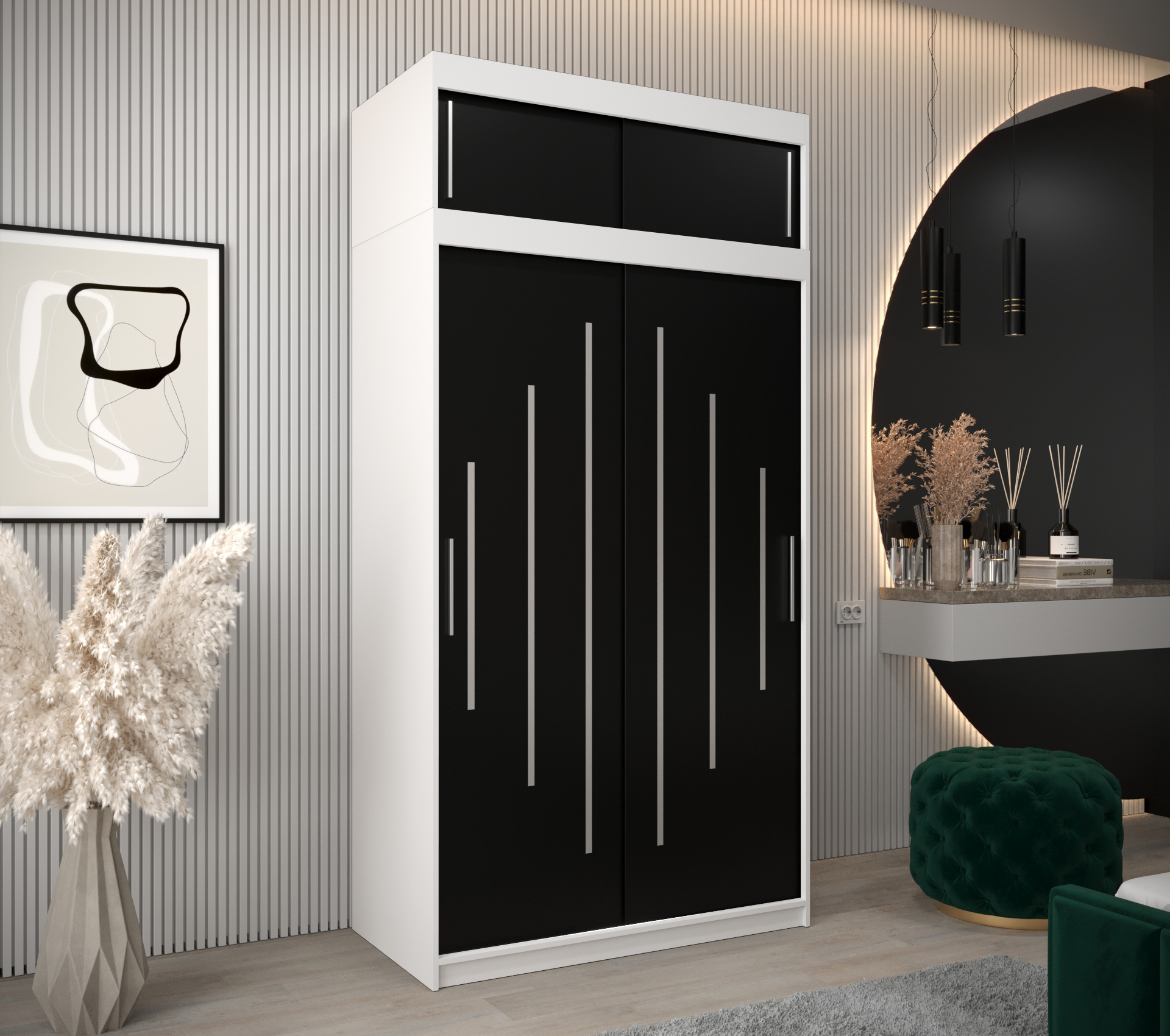 Šatní skříň Abi Y0 s nástavcem Barva korpusu: Bílá