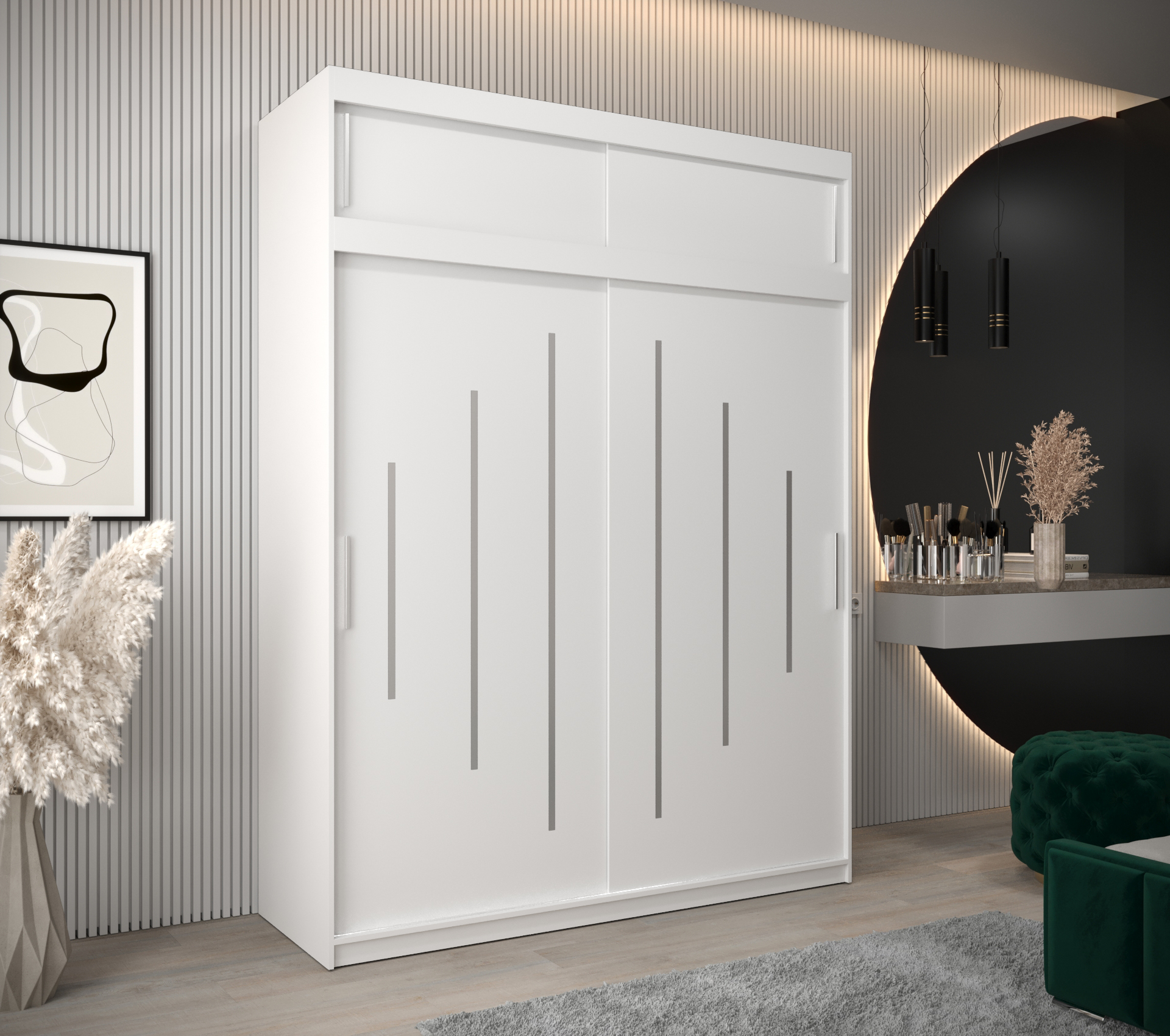 Šatní skříň Abi Y0 s nástavcem Barva korpusu: Bílá