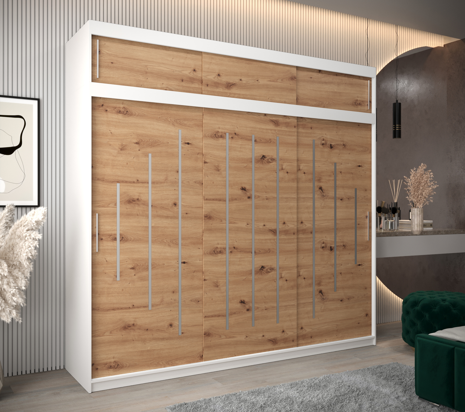 Šatní skříň Abi Y0 s nástavcem Barva korpusu: Bílá