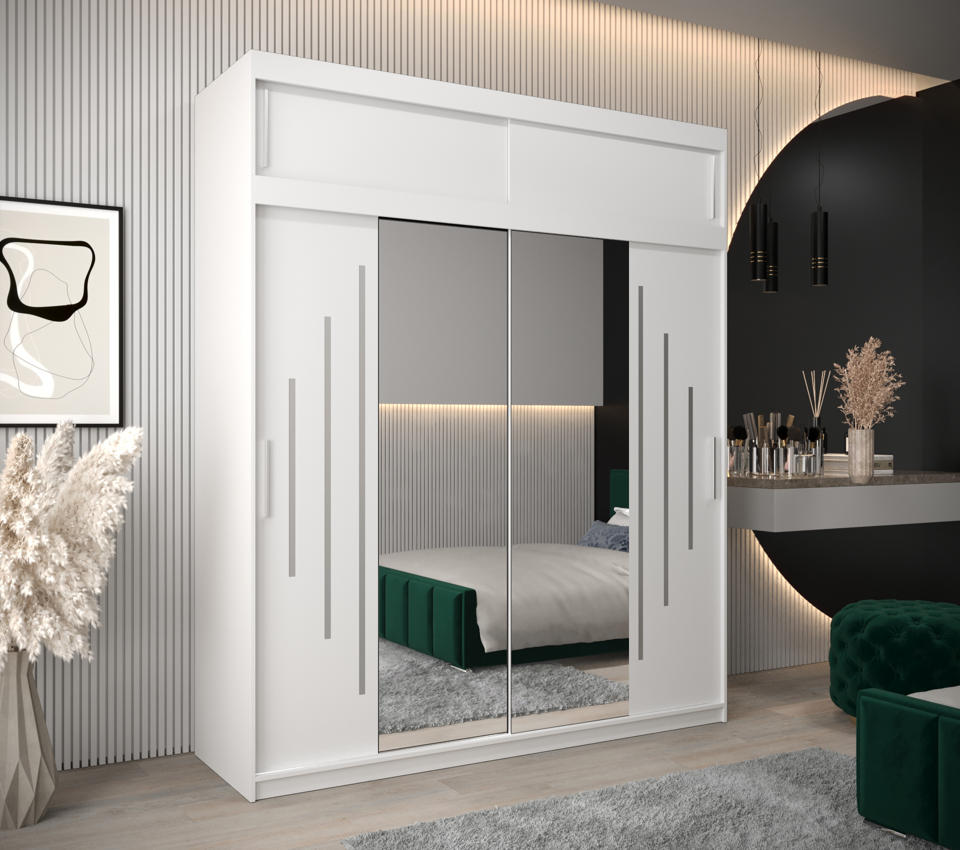 Šatní skříň Abi Y1 s nástavcem Barva korpusu: Bílá