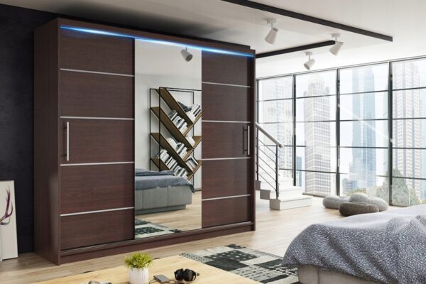 Šatní skříň Rico 3 Economy Barva korpusu: Wenge