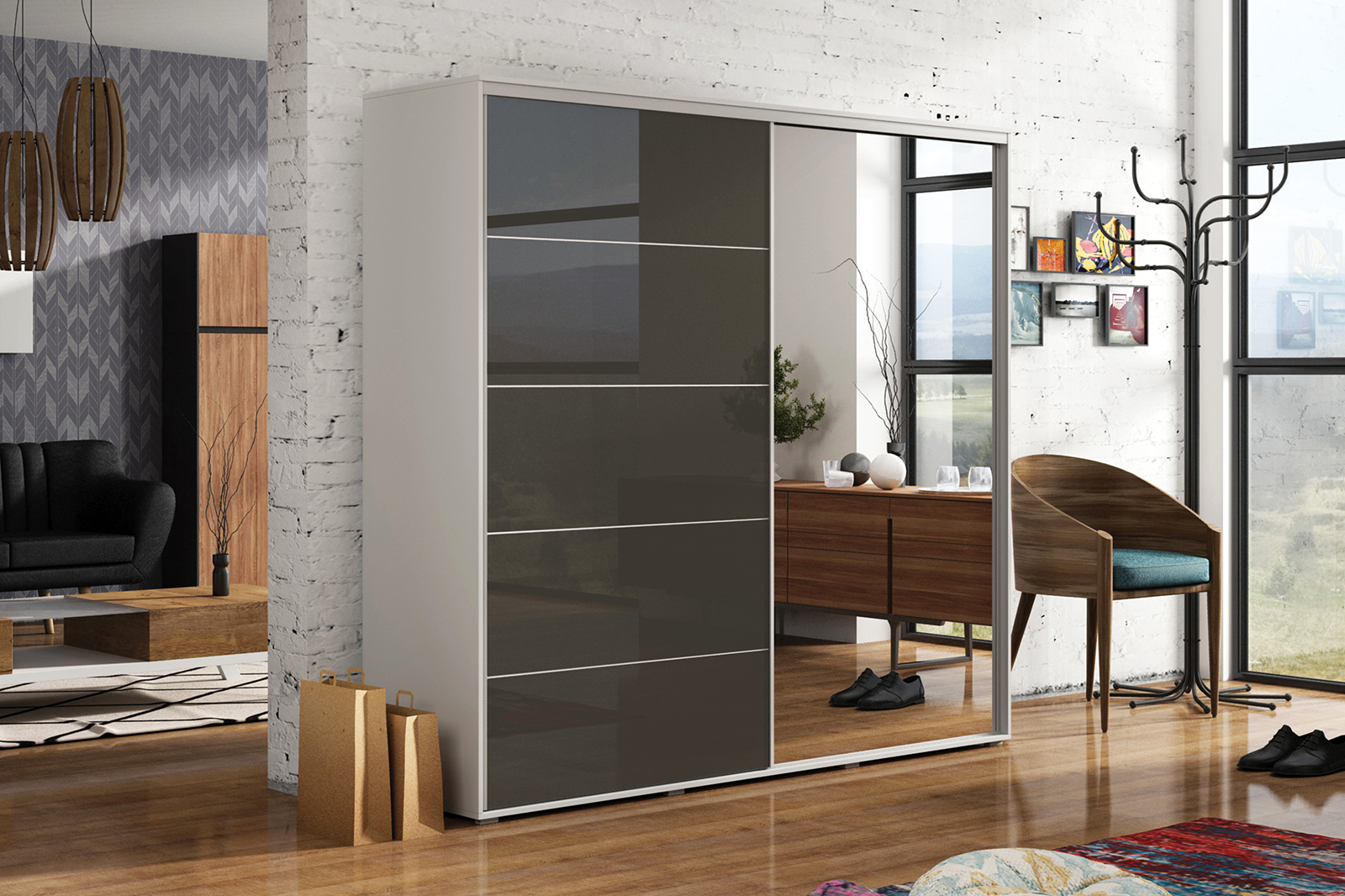 Šatní skříň Ska A11 XL Barva korpusu: Bílá