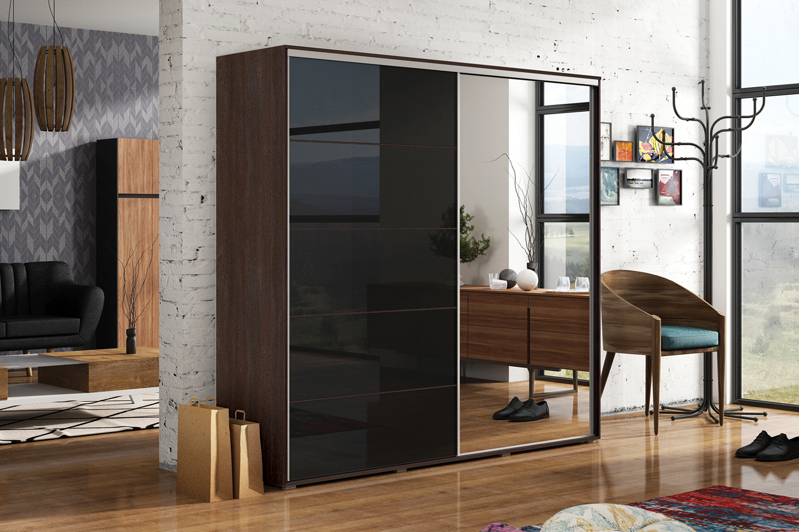 Šatní skříň Ska A11 XL Barva korpusu: Čokoláda