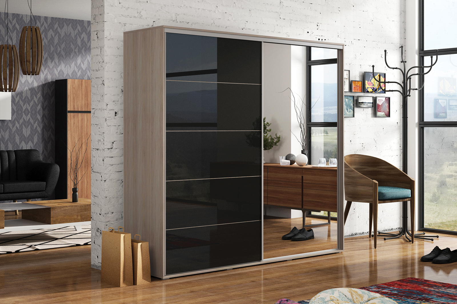 Šatní skříň Ska A11 XL Barva korpusu: Dub - sonoma