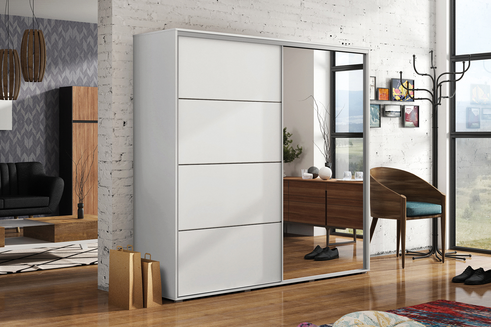 Šatní skříň Ska A12 XL Barva korpusu: Bílá