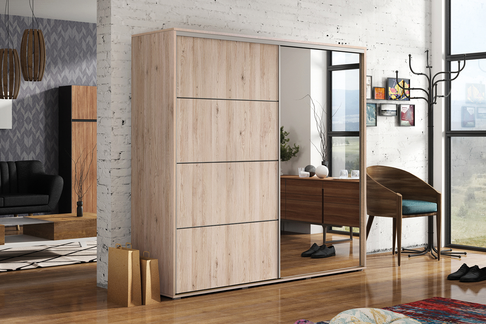 Šatní skříň Ska A12 XL Barva korpusu: San remo