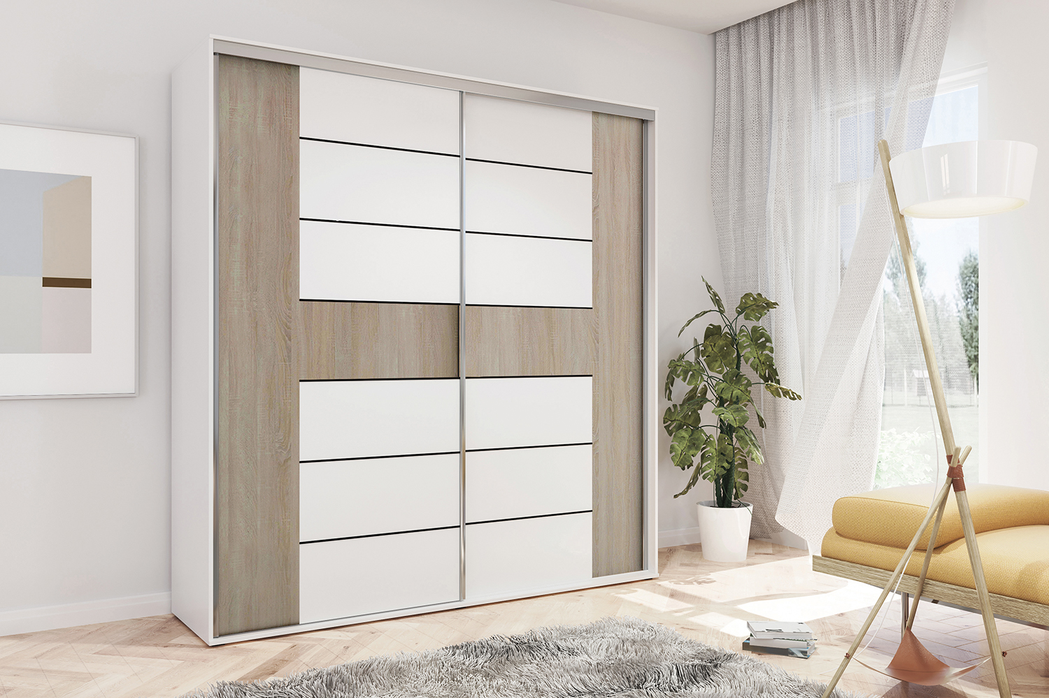 Šatní skříň Ska A18 XL Barva korpusu: Bílá