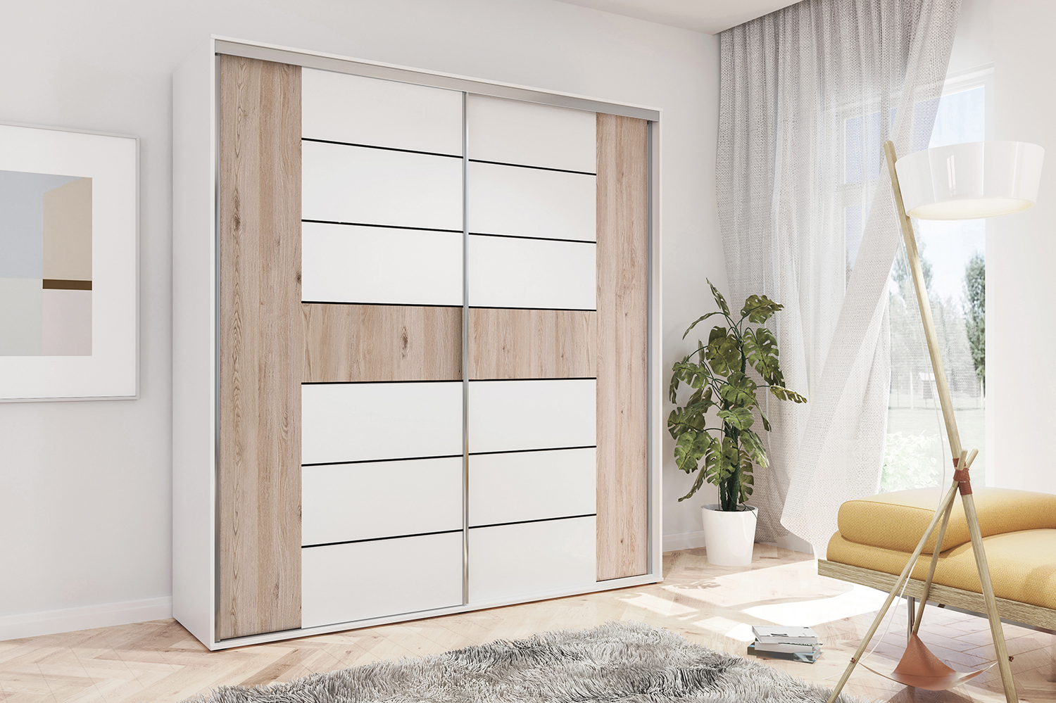 Šatní skříň Ska A18 XL Barva korpusu: Bílá