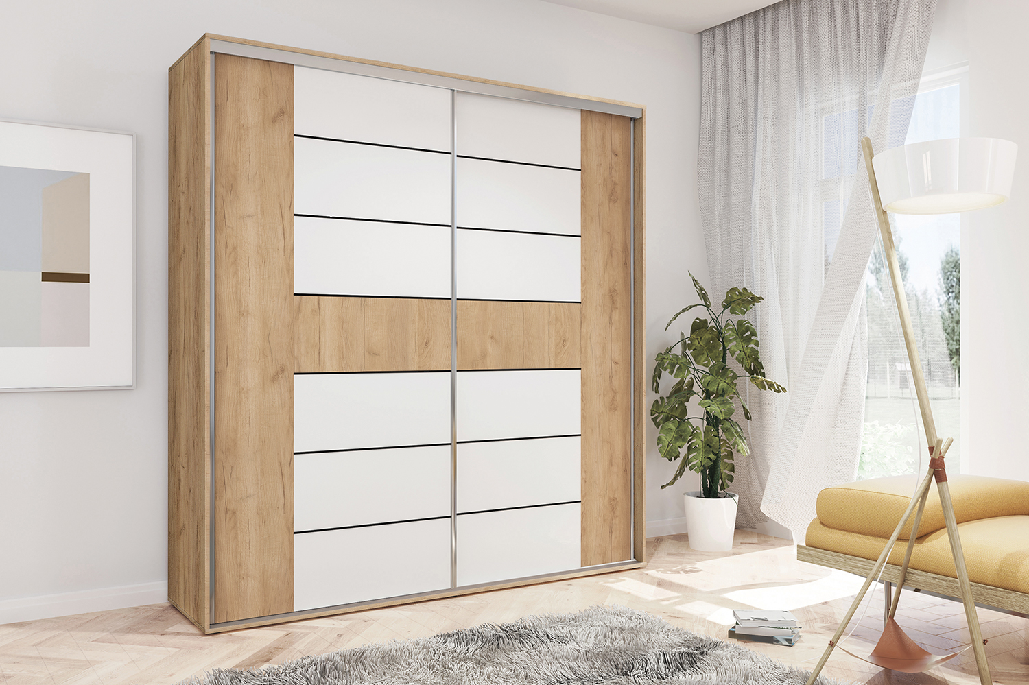 Šatní skříň Ska A18 XL Barva korpusu: Dub - Craft zlatý