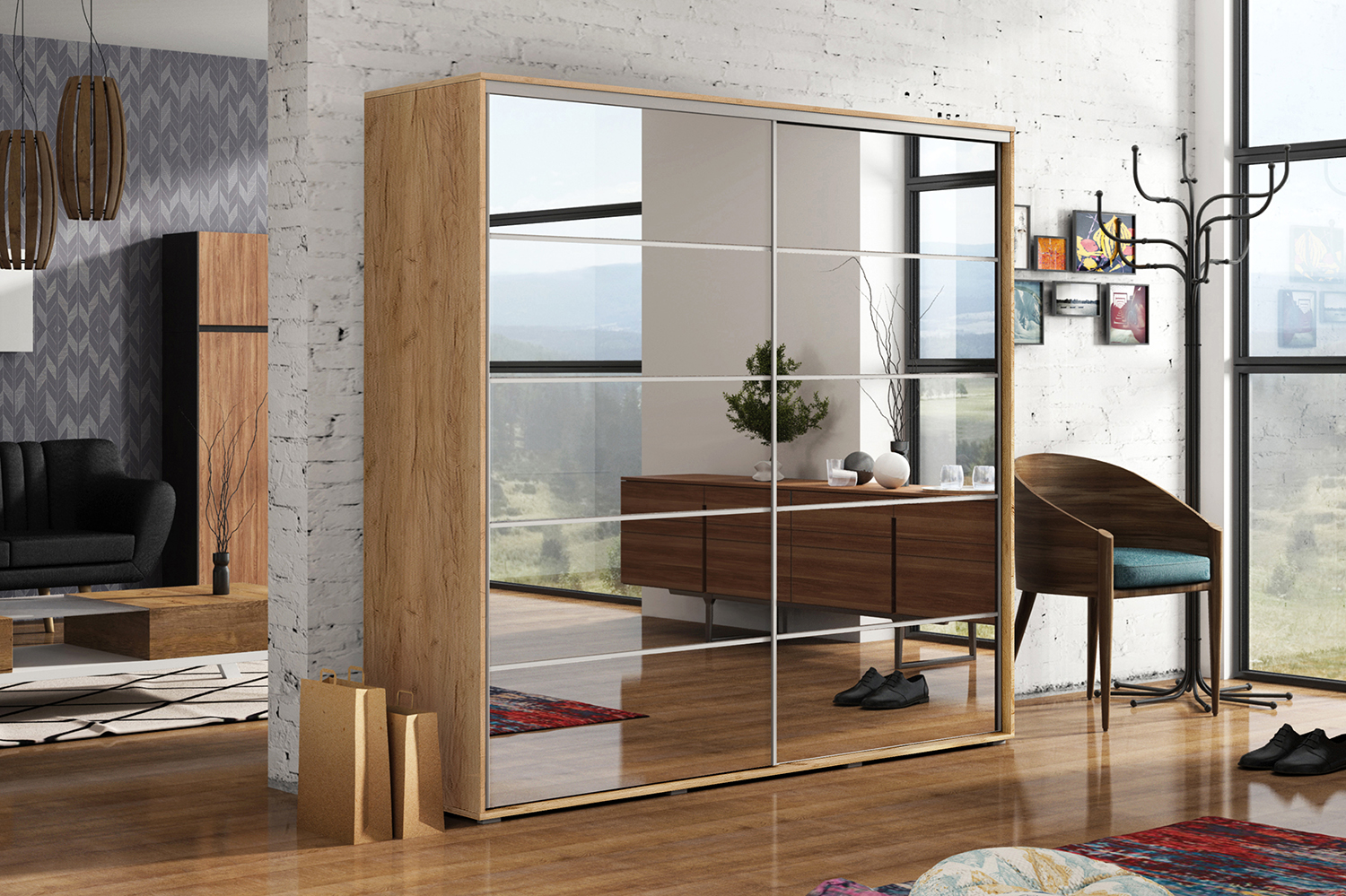 Šatní skříň Ska A19 XL Barva korpusu: Dub - Craft zlatý