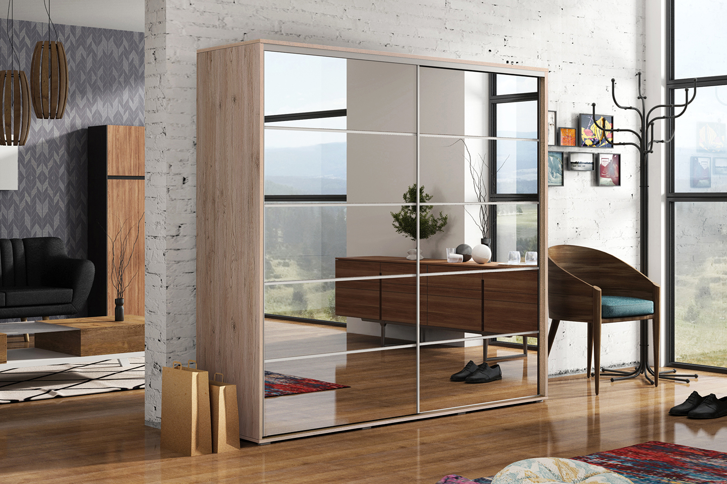 Šatní skříň Ska A19 XL Barva korpusu: San remo