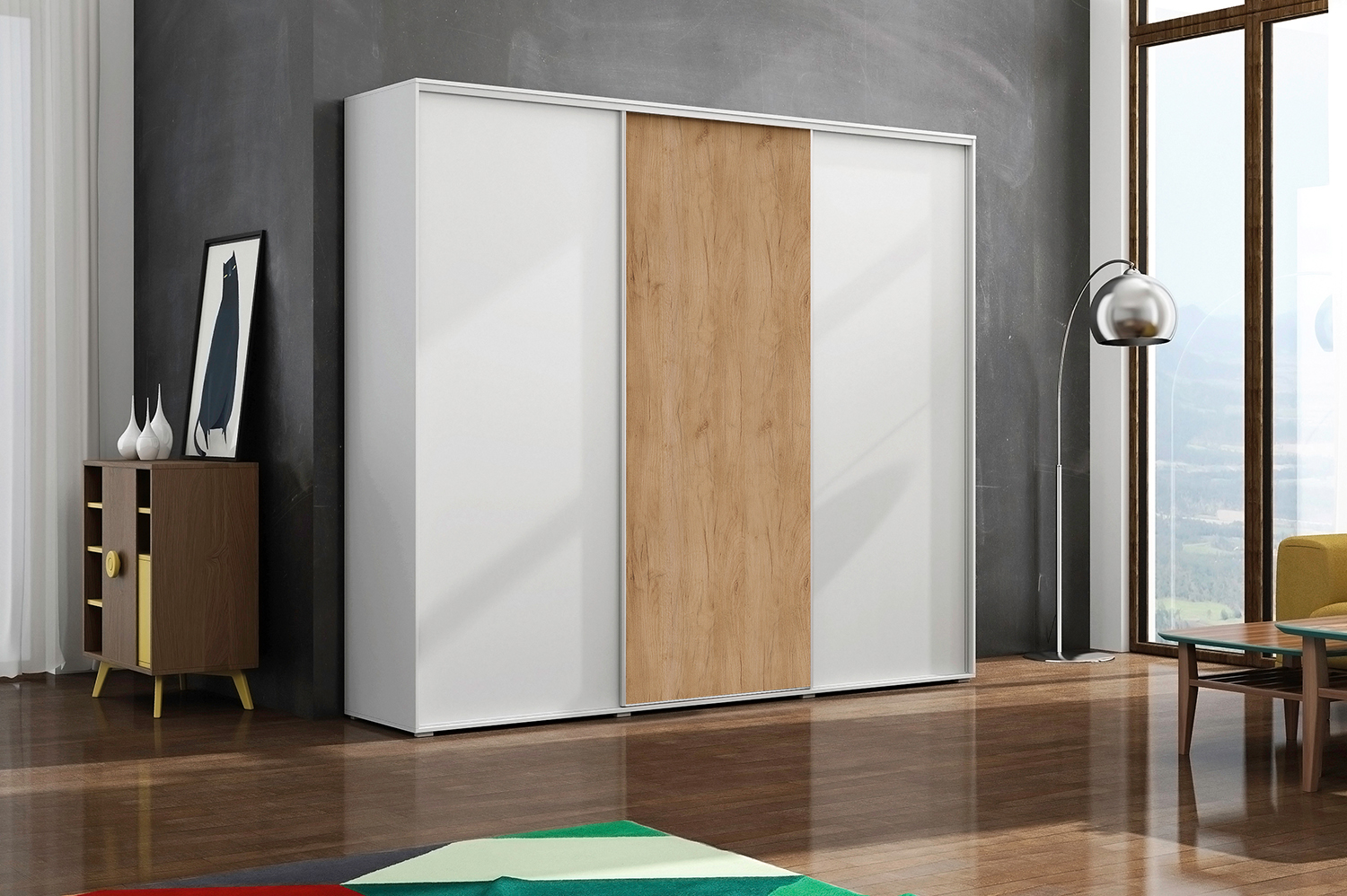 Šatní skříň Ska A24 XL Barva korpusu: Bílá