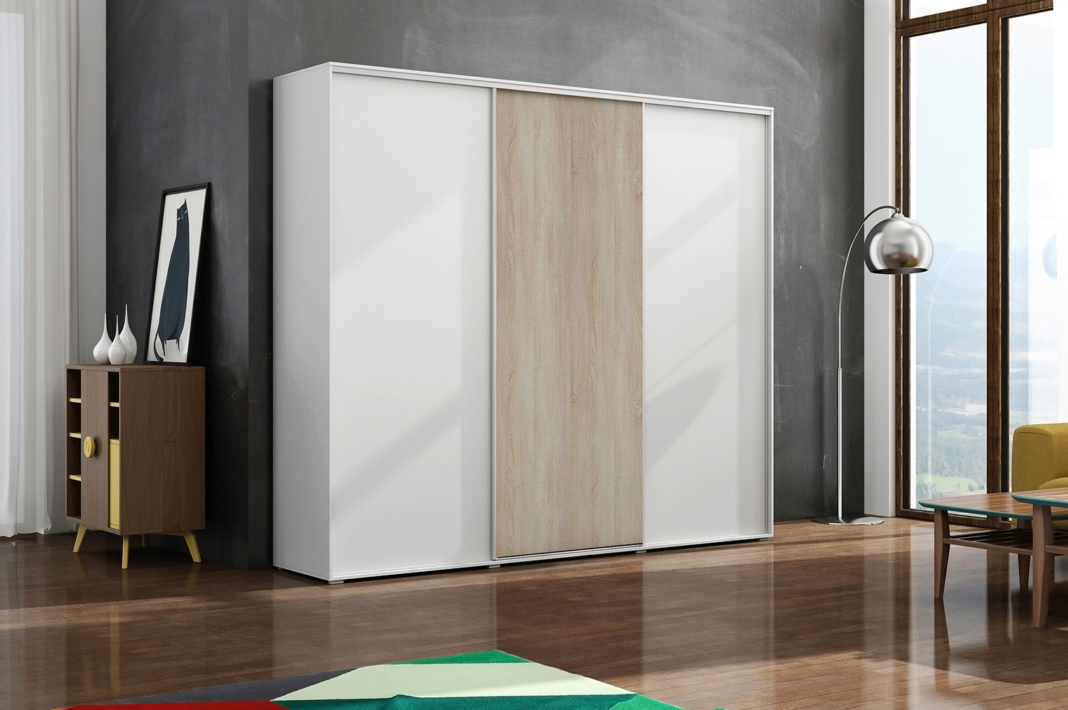 Šatní skříň Ska A24 XL Barva korpusu: Bílá