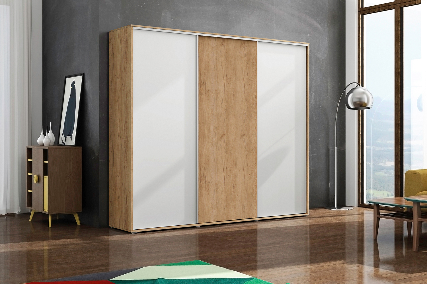 Šatní skříň Ska A24 XL Barva korpusu: Dub - Craft zlatý