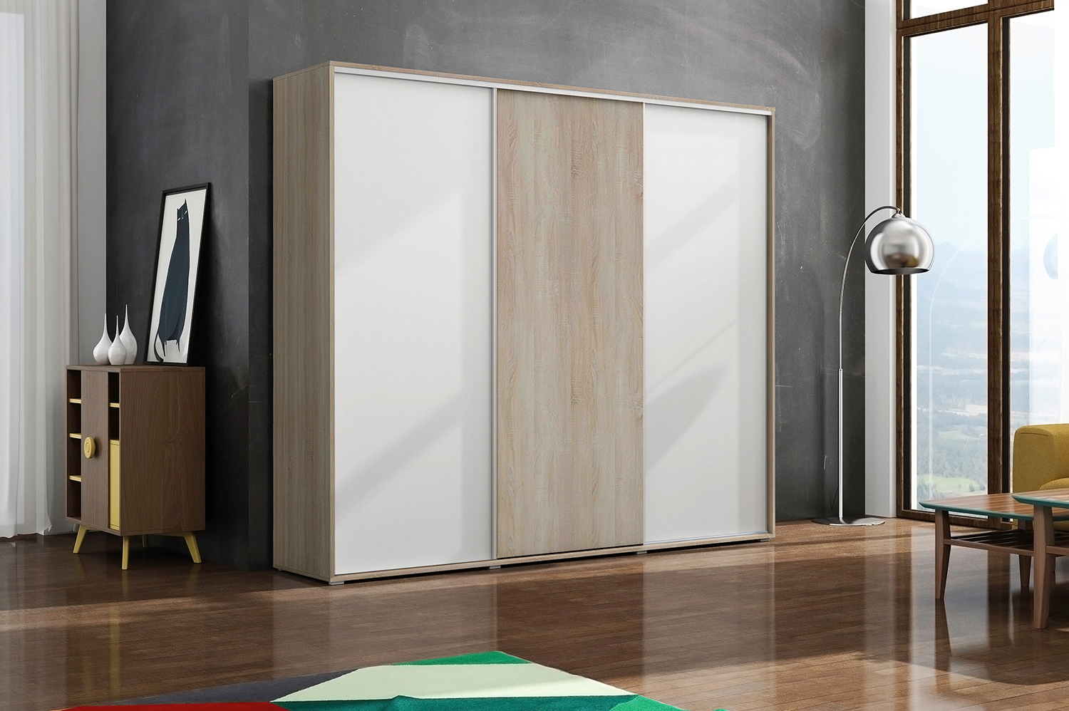 Šatní skříň Ska A24 XL Barva korpusu: Dub - sonoma