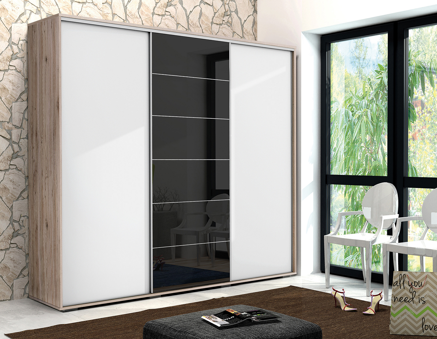 Šatní skříň Ska A28 XL Barva korpusu: San remo