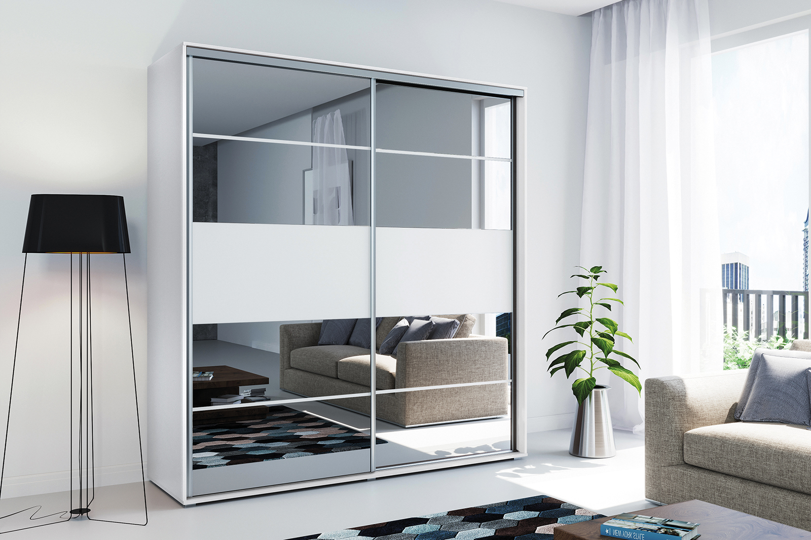 Šatní skříň Ska A6 Barva korpusu: Bílá