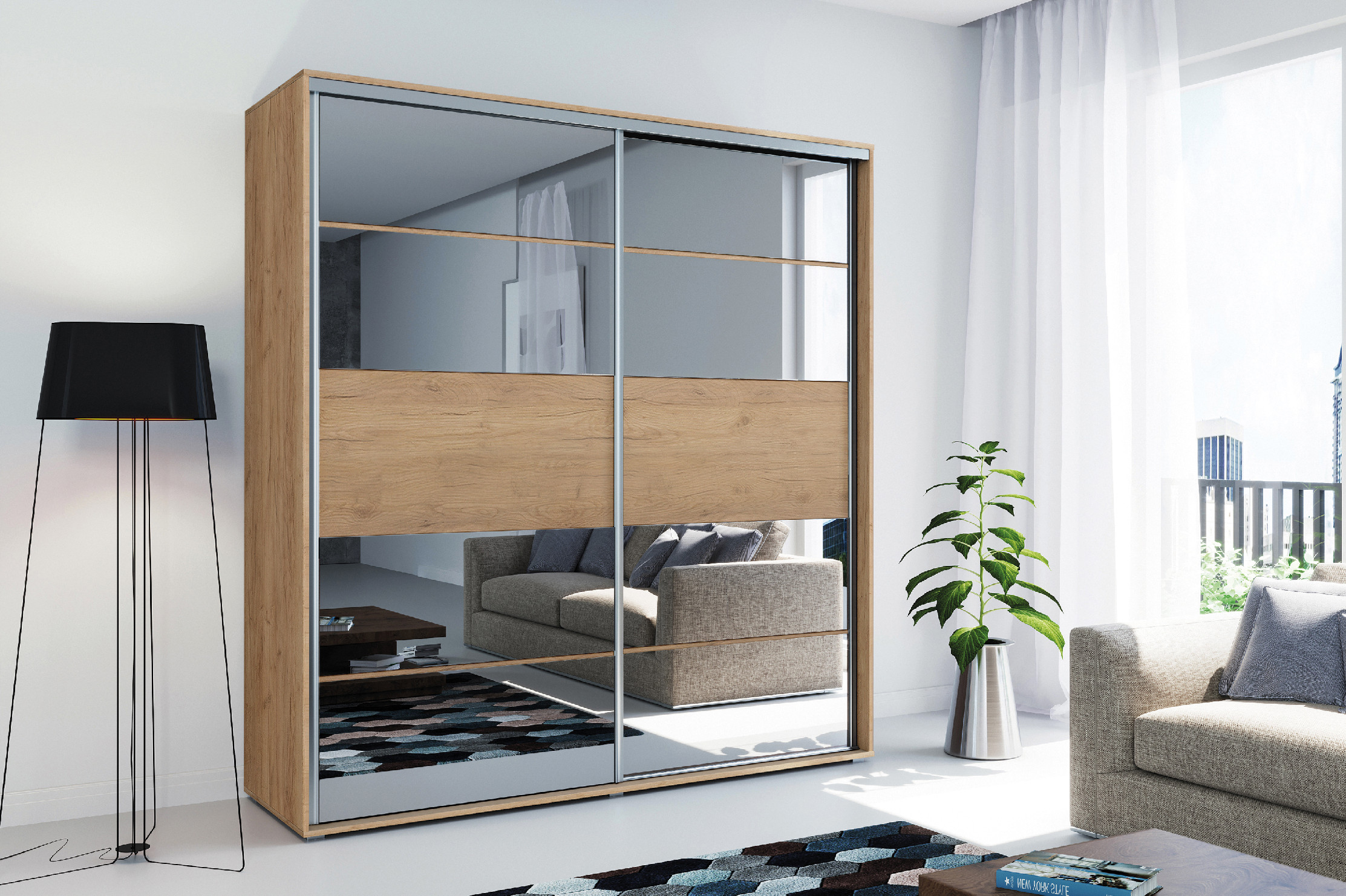 Šatní skříň Ska A6 Barva korpusu: Dub - Craft zlatý