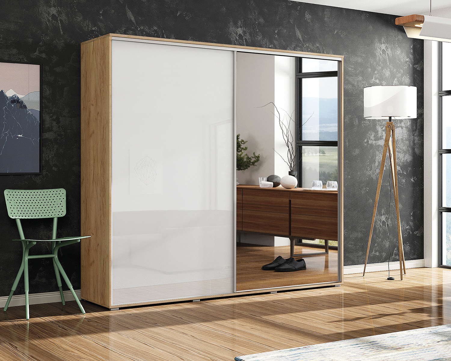 Šatní skříň Ska A7 XL Barva korpusu: Bílá