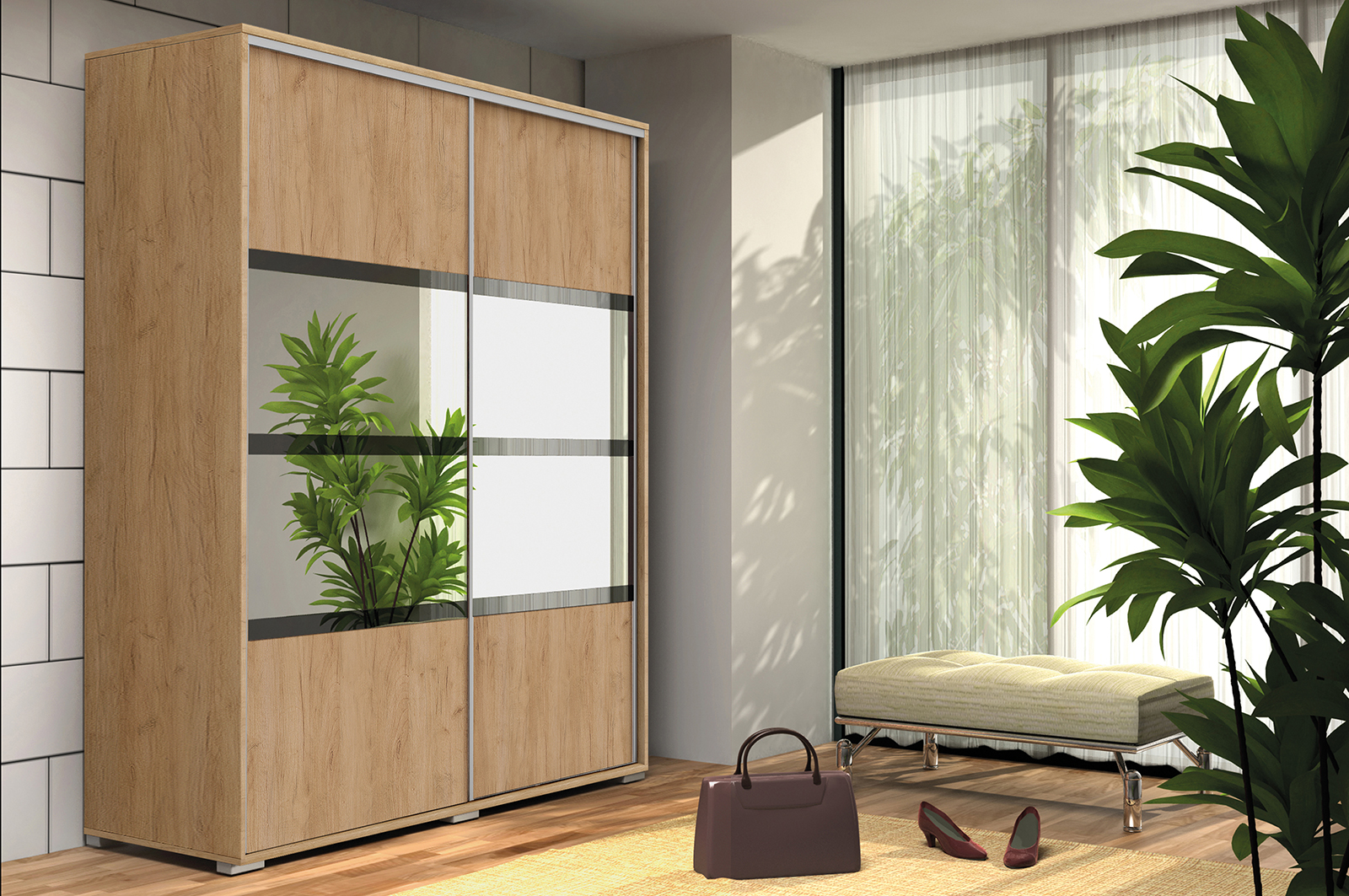 Šatní skříň Ska A9 XL Barva korpusu: Dub - Craft zlatý