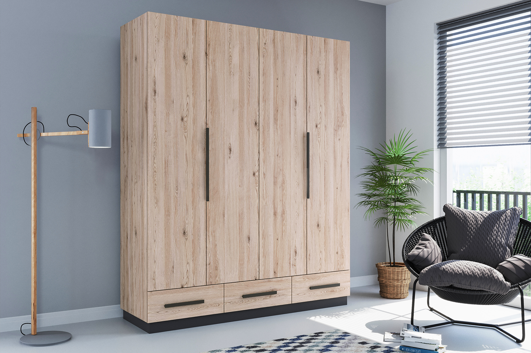 Šatní skříň Ska C2 Dveře: Bílá