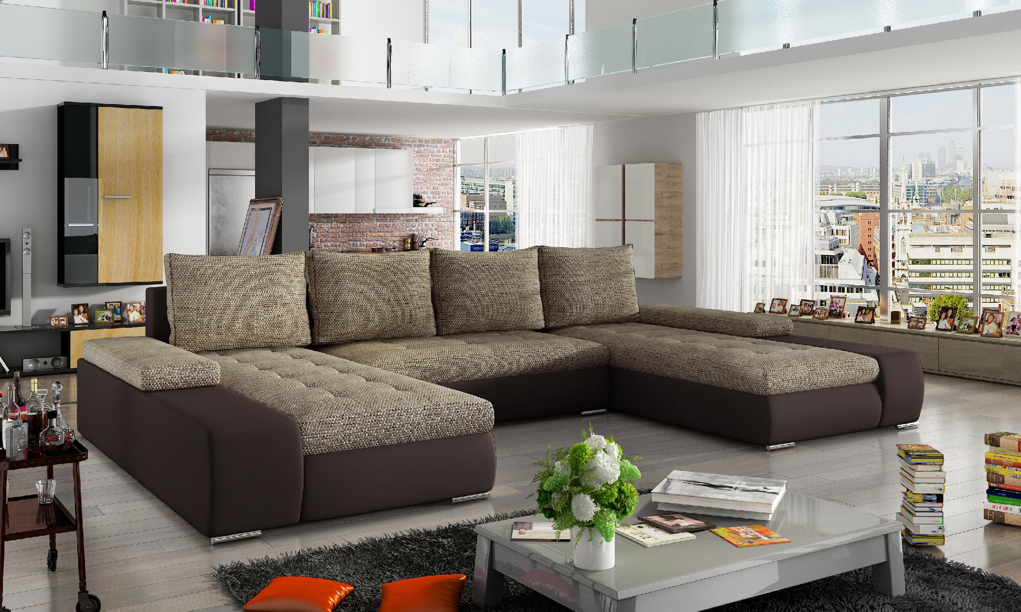 Sedací souprava Marino látka: Berlin 03/Soft 066 dark brown
