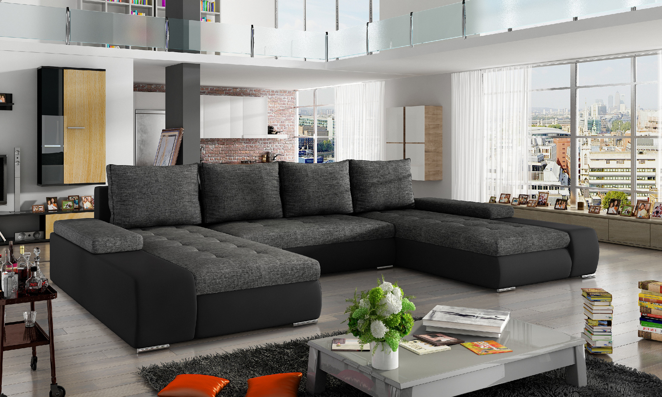 Sedací souprava Marino látka: Sawana 05/ Soft 011 black