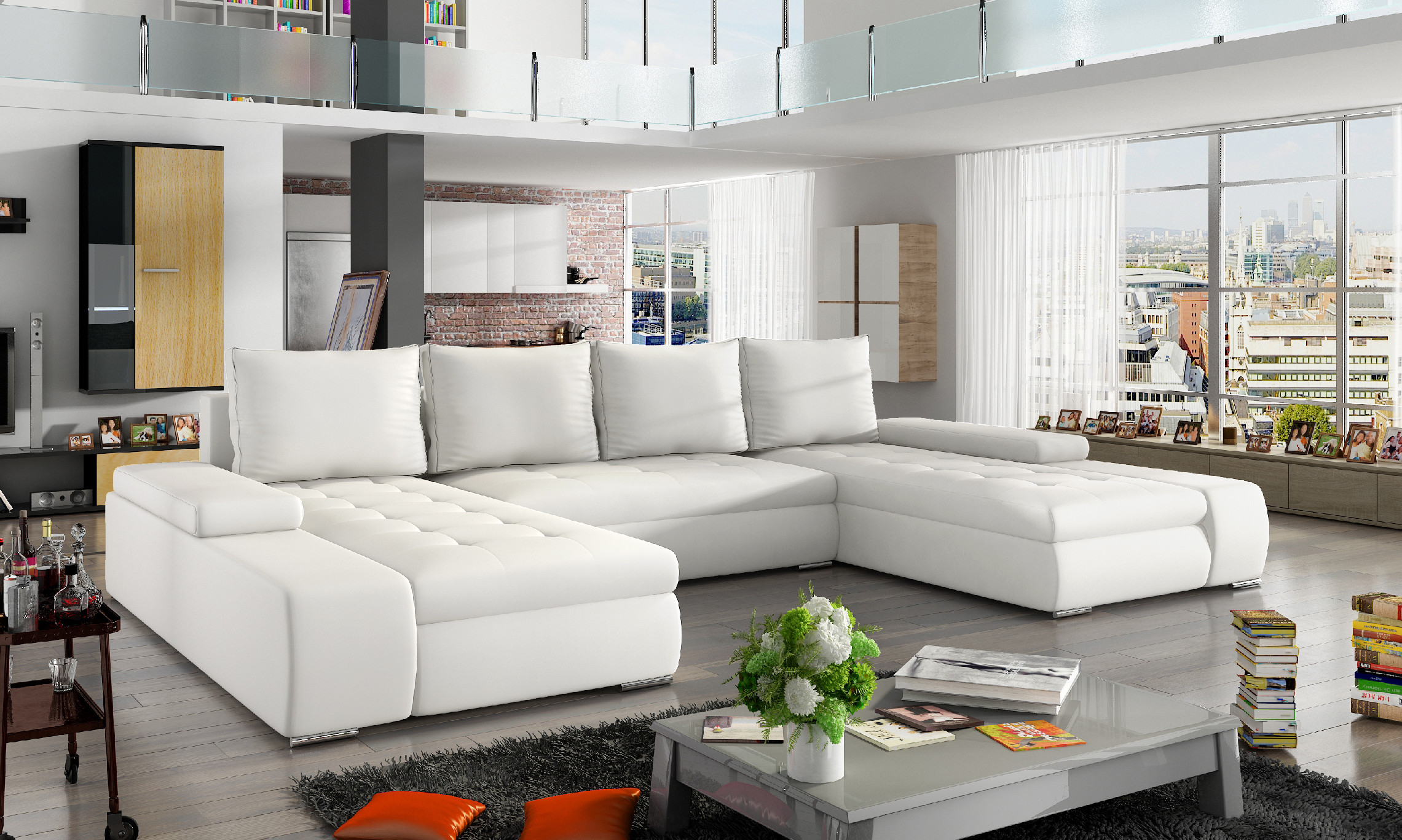 Sedací souprava Marino látka: Soft 017 white