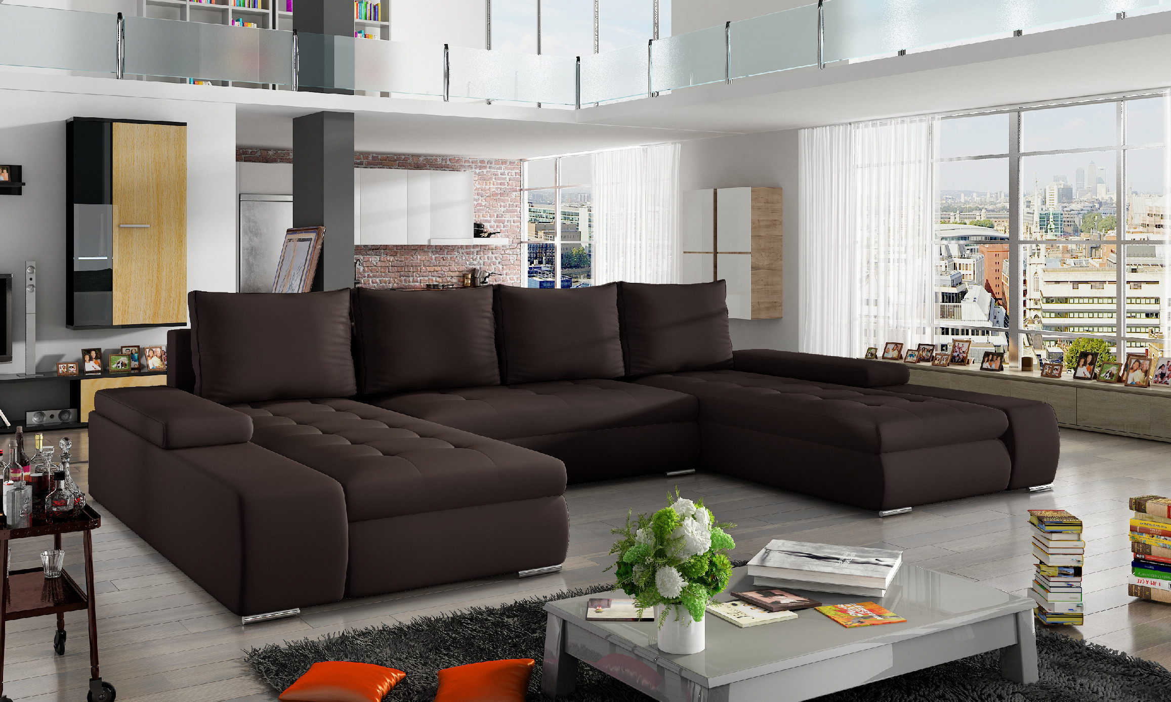 Sedací souprava Marino látka: Soft 066 dark brown