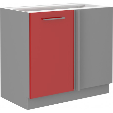 Skříňka 105 ND 1F BB Barva korpusu: Šedá + Červený lesk (Rose)