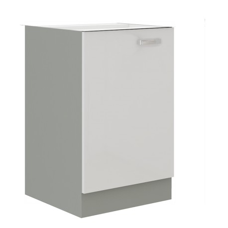 Skříňka 40 D 1F BB Barva korpusu: Šedá + Bílý lesk (Blanka)