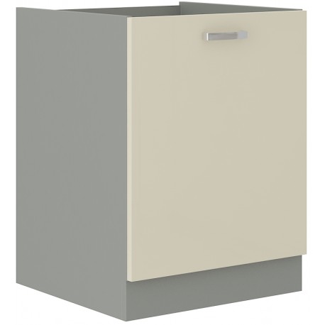 Skříňka 60 D 1F BB Barva korpusu: Šedá + Krémový lesk (Karmen)