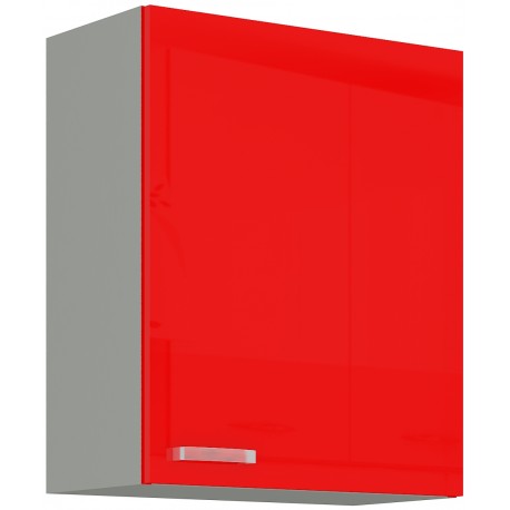 Skříňka 60 G-72 1F Barva korpusu: Šedá + Červený lesk (Rose)