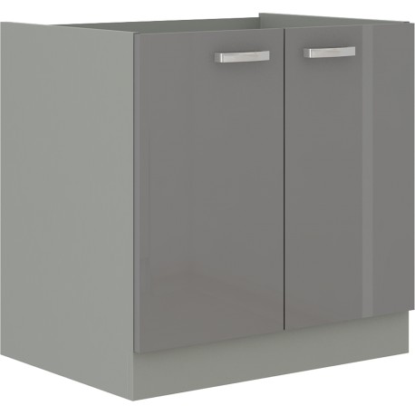 Skříňka 80 ZL 2F BB Barva korpusu: Šedá + Šedý lesk (Šedá)