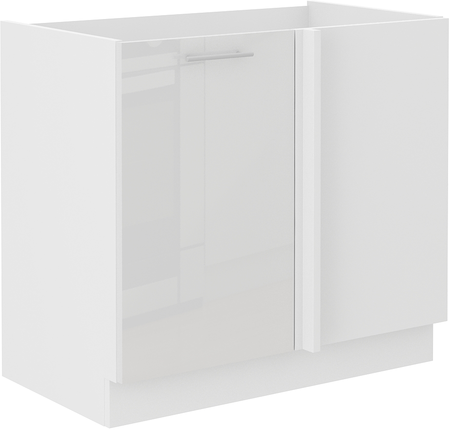 Spodní rohová skříňka Lara 105 ND 1F BB Barva korpusu: Bílá + Bílý lesk