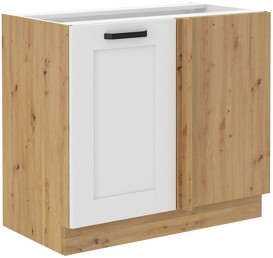 Spodní rohová skříňka Luna 105 ND 1F BB Barva korpusu: Bílá + Dub artisan
